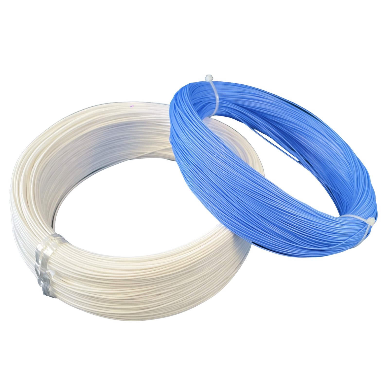 High-temperature PTFE insulated wire with silver-plated conductor.